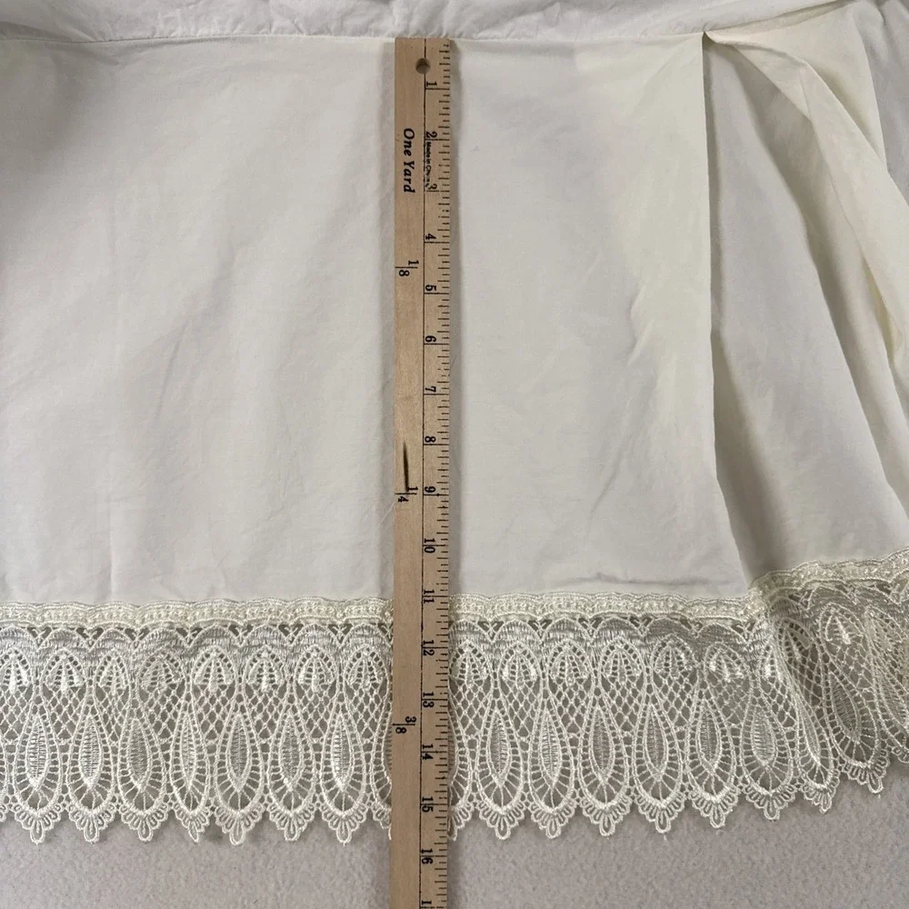 Charter Club Cal King Bed Skirt Lace Farmhouse Cottage Cream 15.5